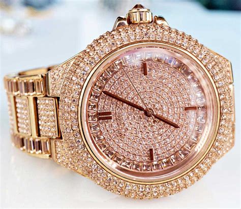 does michael kors have real diamonds|Michael Kors black diamond watch.